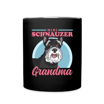 Zwergschnauzer Grandma Schnauzer Hunde Geschenk - Tasse einfarbig - Schwarz - Vorne