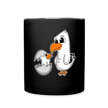 Famille de mouettes - mouette avec bébé - Mug uni - noir - Devant