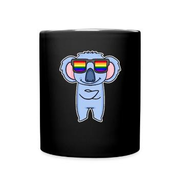 Arc-en-ciel - Koala avec lunettes - Mug uni - noir - Devant