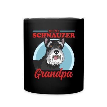 Zwergschnauzer Grandpa Schnauzer Hunde Geschenk - Tasse einfarbig - Schwarz - Vorne