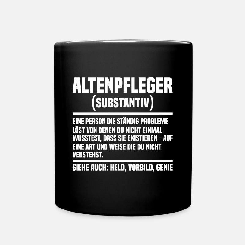 Altenpfleger Altenpflegerin - Tasse einfarbig - Schwarz