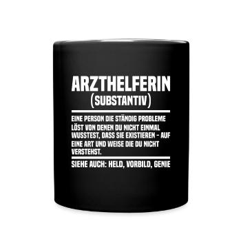 Arzthelferin - Tasse einfarbig - Schwarz - Vorne