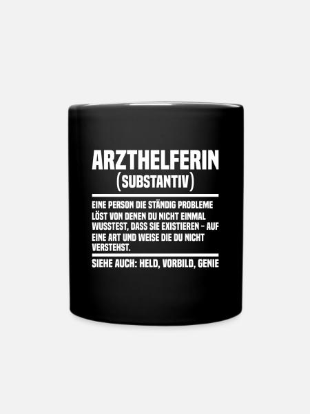 Arzthelferin - Tasse einfarbig - Schwarz