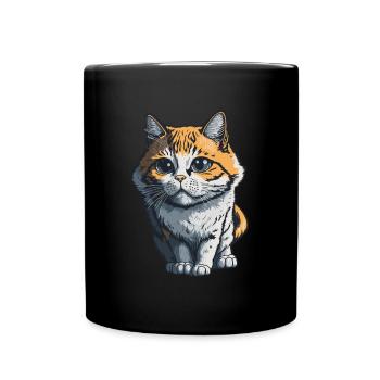 Cool Feline in Shades: Whiskered Purrfection - Tasse einfarbig - Schwarz - Vorne