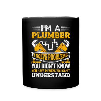 Plombier, Ingénieur chauffagiste, Installateur - Mug uni - noir - Devant