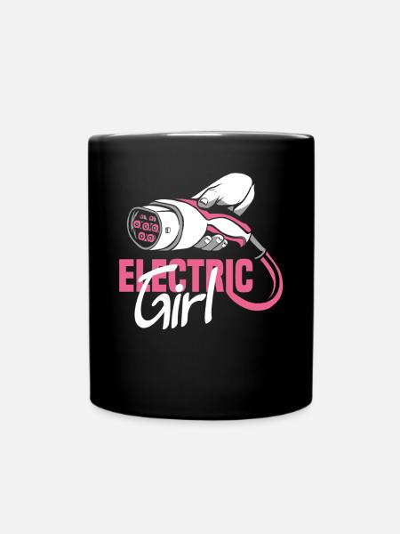 Electric Girl Conducteur de voiture électrique E-Car - Mug uni - noir