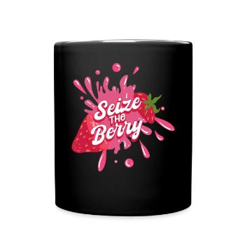 Fraise de fruits - Mug uni - noir - Devant