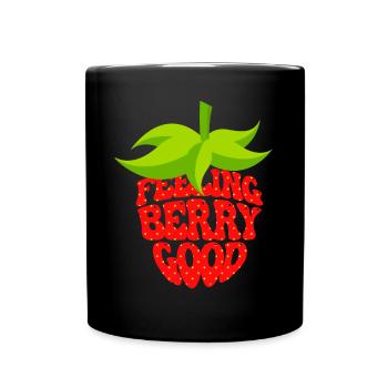 Fraise mignonne - Mug uni - noir - Devant