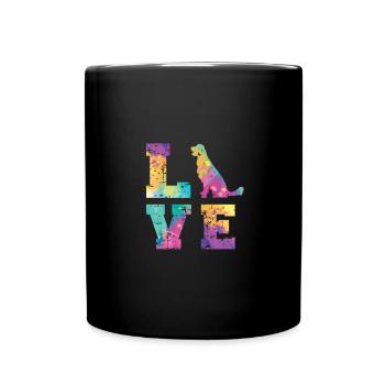 Golden Retriever Love - Full Colour Mug - black - Front
