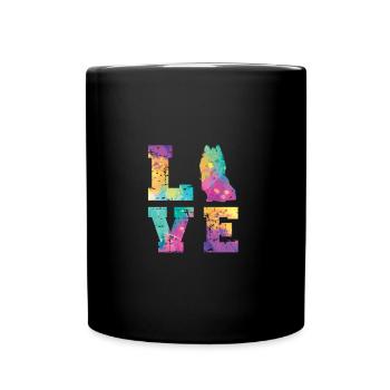 Australian Terrier Love - Tasse einfarbig - Schwarz - Vorne