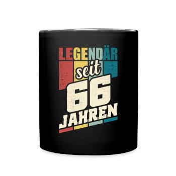 66. Geburtstag Legendär Seit 66 Jahren Legende 66 - Tasse einfarbig - Schwarz - Vorne