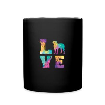 Bordeauxdogge Love - Tasse einfarbig - Schwarz - Vorne