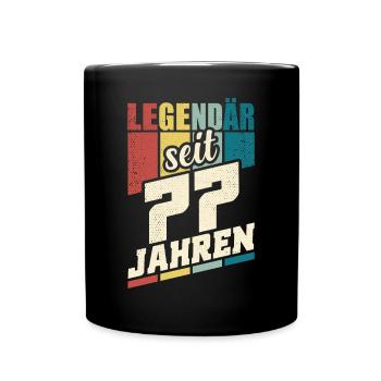 77. Geburtstag Legendär Seit 77 Jahren Legende 77 - Tasse einfarbig - Schwarz - Vorne