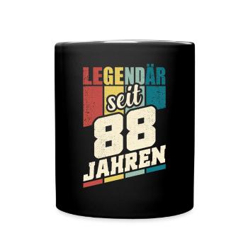 88. Geburtstag Legendär Seit 88 Jahren Legende 88 - Tasse einfarbig - Schwarz - Vorne