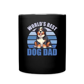 Le meilleur chien du monde papa mignon chien de montagne bernois - Mug uni - noir - Devant