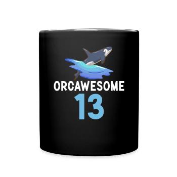 Orca Wal Geschenke - Tasse einfarbig - Schwarz - Vorne