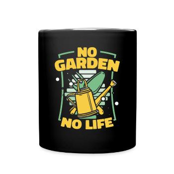 No Garden No Life Horticultural Allotment Garden - Full Colour Mug - black - Front