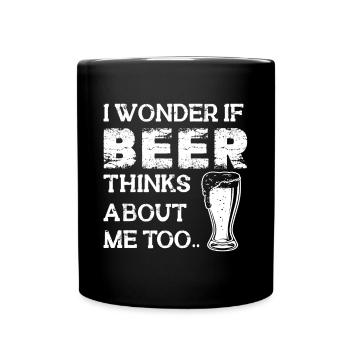 Feiern Bier Party Spruch I Biertrinken - Tasse einfarbig - Schwarz - Vorne