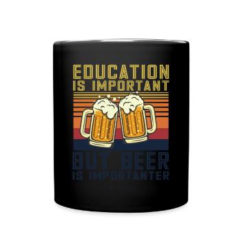 Feiern Bier Party Spruch I Biertrinken - Tasse einfarbig - Schwarz - Vorne