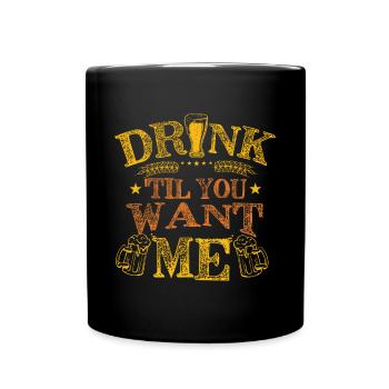 Feiern Bier Party Spruch I Biertrinken - Tasse einfarbig - Schwarz - Vorne