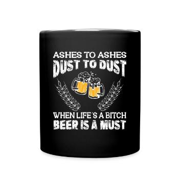 Feiern Bier Party Spruch I Biertrinken - Tasse einfarbig - Schwarz - Vorne