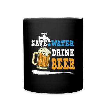 Feiern Bier Party Spruch I Biertrinken - Tasse einfarbig - Schwarz - Vorne