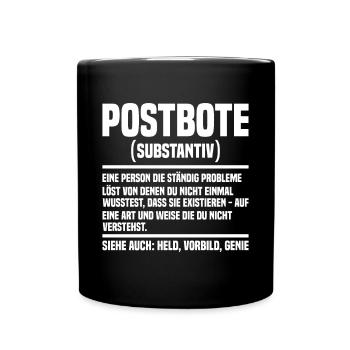 Postbote Briefträger - Tasse einfarbig - Schwarz - Vorne