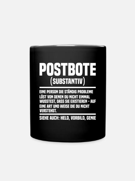Postbote Briefträger - Tasse einfarbig - Schwarz