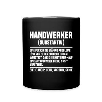 Handwerker - Tasse einfarbig - Schwarz - Vorne