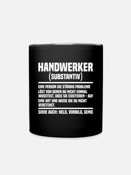 Handwerker - Tasse einfarbig - Schwarz