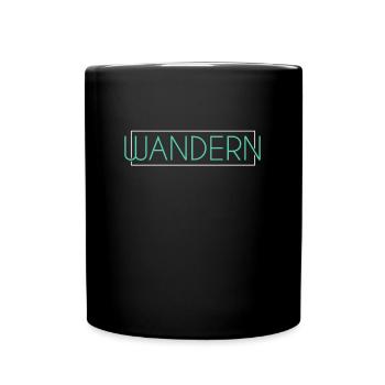 Wandern Schriftzug - Tasse einfarbig - Schwarz - Vorne