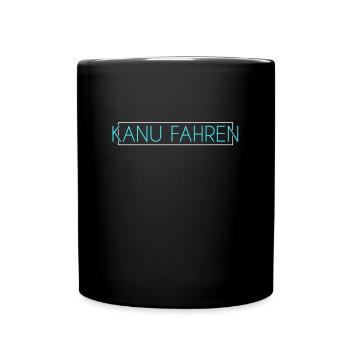 Kanu Fahren Schriftzug - Tasse einfarbig - Schwarz - Vorne
