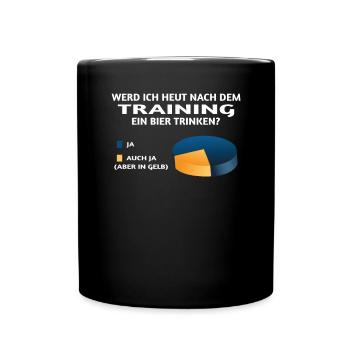 Fitnesszubehör für Sportler - Tasse einfarbig - Schwarz - Vorne