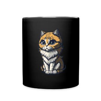 Cool Feline in Shades: Whiskered Purrfection - Tasse einfarbig - Schwarz - Vorne