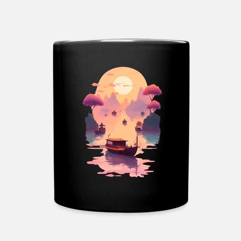 Sunset Serenade, Ninh Binh - Tasse einfarbig - Schwarz