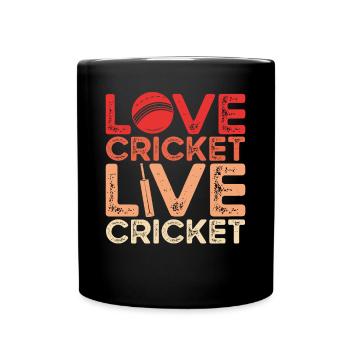 Love Cricket Live Cricket - Full Colour Mug - black - Front