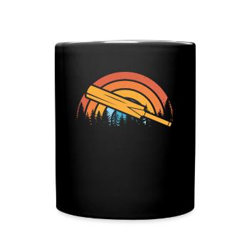 Coucher de soleil sur la chauve-souris de cricket - Mug uni - noir - Devant