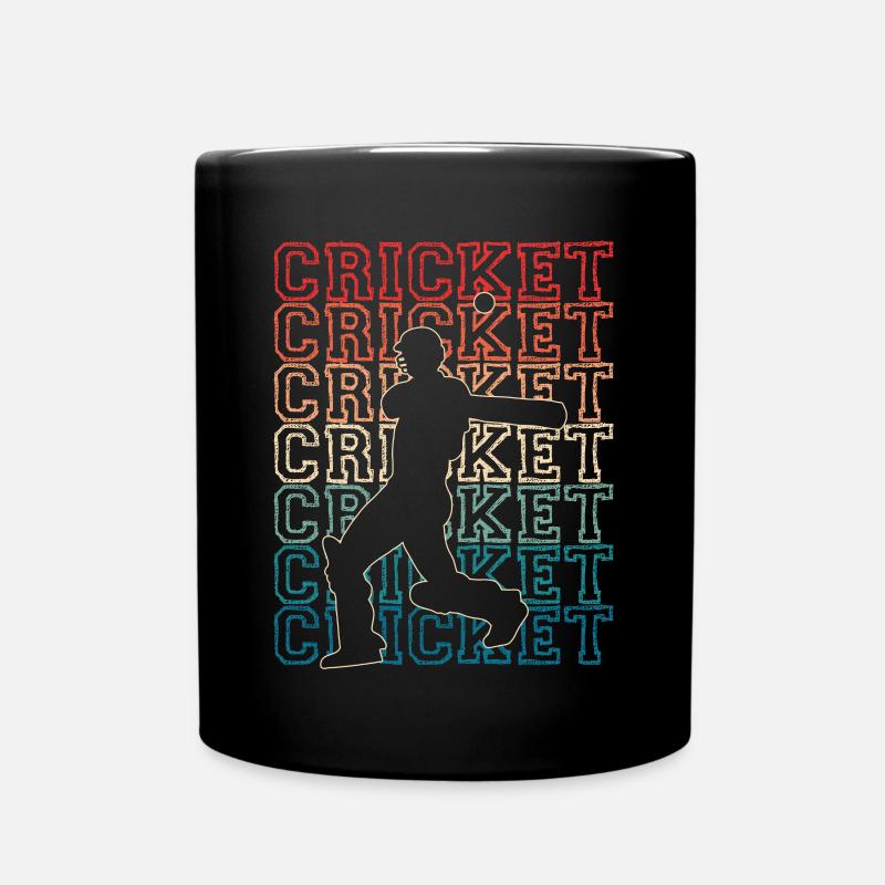 Cricketer throws the ball - Full Colour Mug - black