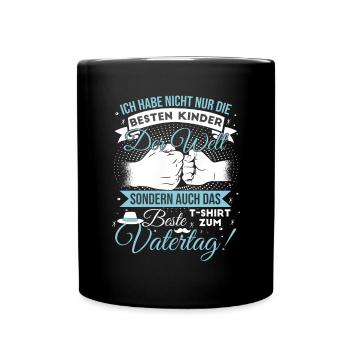 Vatertagsgeschenk Papa Vater Sprüche Familie - Tasse einfarbig - Schwarz - Vorne