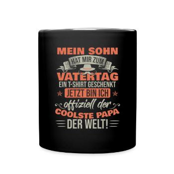Sohn Vatertag T-Shirt Spruch Vatertag 2023 - Tasse einfarbig - Schwarz - Vorne