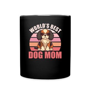 World's Best Dogs Mom Cute Clever King Charles - Full Colour Mug - black - Front
