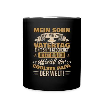 Vater Sohn Beziehung Vatertagsgeschenk - Tasse einfarbig - Schwarz - Vorne