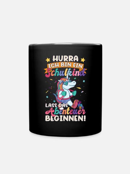 Ich bin ein Schulkind Einschulung - Tasse einfarbig - Schwarz