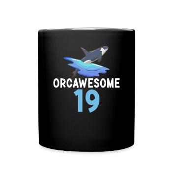 Orca Wal Geschenke - Tasse einfarbig - Schwarz - Vorne