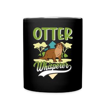 Otter Flüsterer Fischotter Geschenk Seeotter - Tasse einfarbig - Schwarz - Vorne