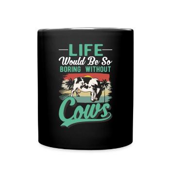 Vache éleveuse de bovins agriculteur vaches - Mug uni - noir - Devant