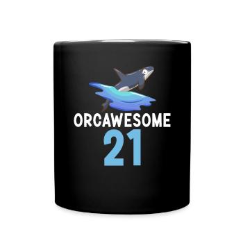 Orca Wal Geschenke - Tasse einfarbig - Schwarz - Vorne