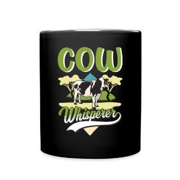 Cow Whisperer Farmer Cattle Breeder Cows - Full Colour Mug - black - Front