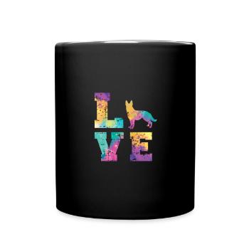 German shepherd Love - Full Colour Mug - black - Front