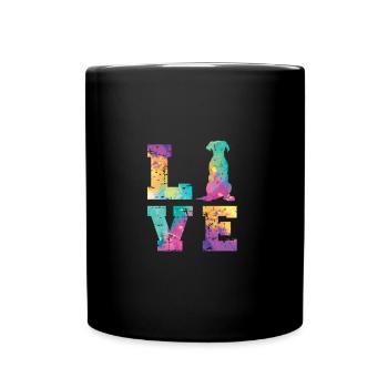 Great dane Love - Tasse einfarbig - Schwarz - Vorne